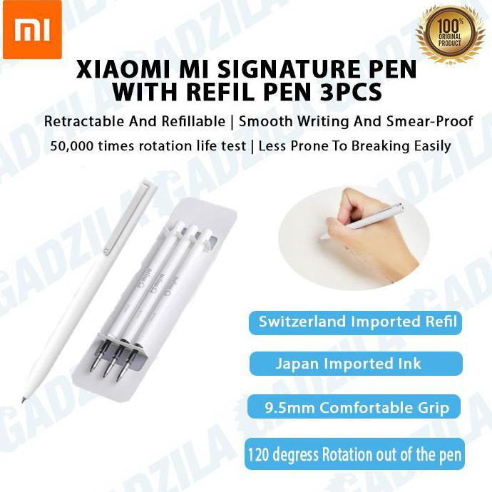

Set Pulpen Xiaomi Mi Signature Pen + Isi Ulang Refill Tinta 3pcs