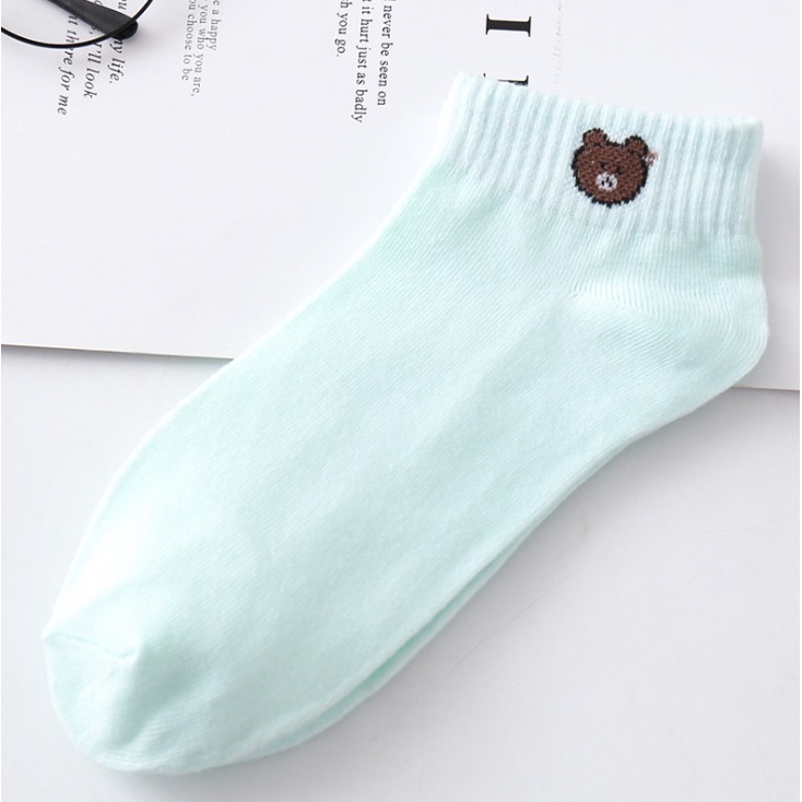FYGALERY D070 Kaos Kaki Ankle Dewasa Kaus Kaki Motif Bear Karakter Beruang Korea Unisex Murah-Tosca