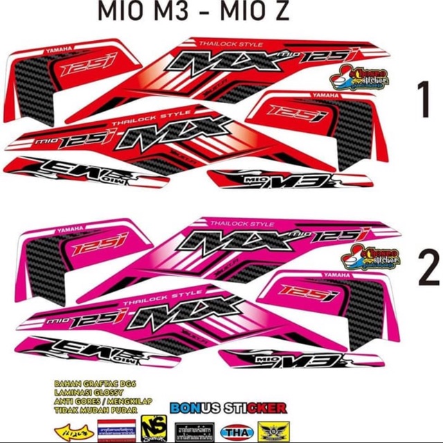 COD Mio m3 mio Z striping sticker variasi pink dan merah VARIASI