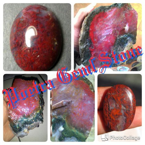 Bahan / Rough Lumut Merah Kristal Cibaliung Ujung Kulon