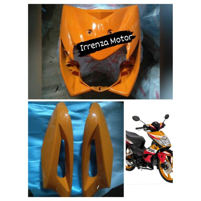 Cover body depan tameng panel plus sayap samping sayap kecil Blade 110 lama old orange oren