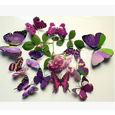 hiasan dinding wallstiker magnet kupu 3D