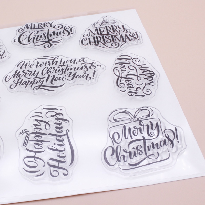 Stempel Segel Bahan Silikon Bening Desain Natal Untuk Dekorasi Album Foto Scrapbooking