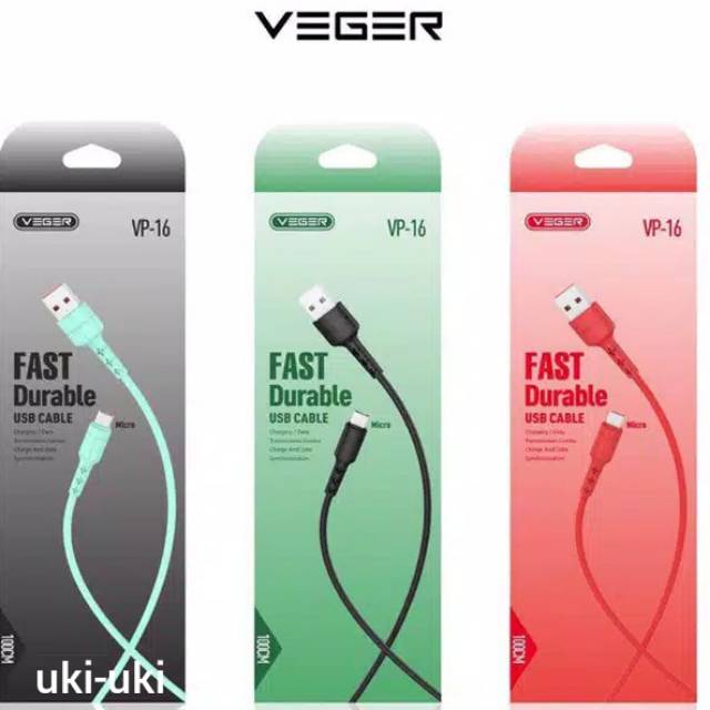 KABEL DATA VEGER VP-16 MICRO USB FAST CHARGING 2,4A