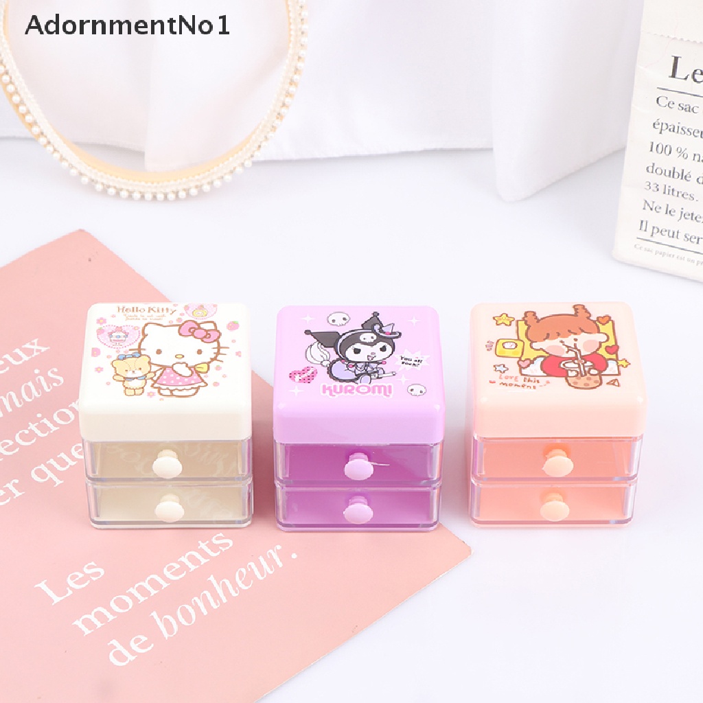 (AdornmentNo1) Kotak Laci Dua Lapis Penyimpanan / Organizer Motif Anime Untuk Aksesoris Meja