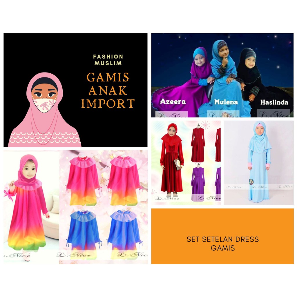 LK Gamis Anak Import Baju Muslim Anak Perempuan Gamis Remaja Murah Import