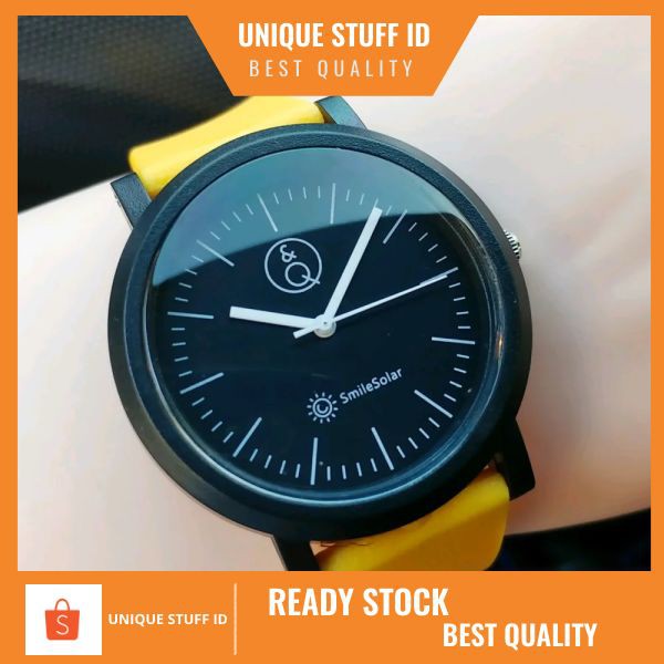 Best Seller Jam Tangan Pria Q Q Smile Solar Black Strap Shopee Indonesia