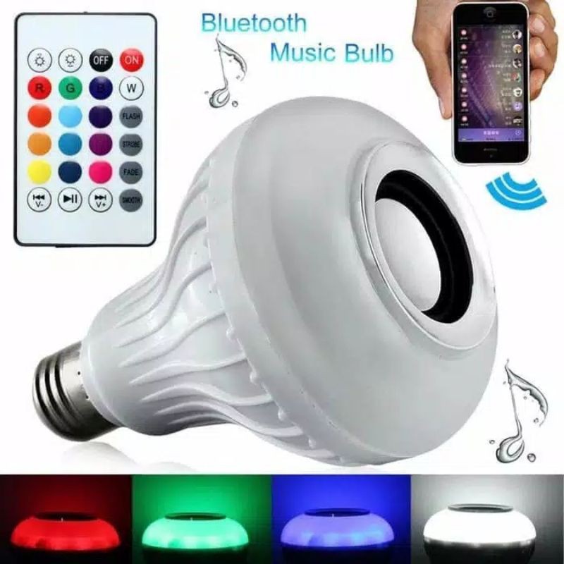 Bohlam Speaker Musik Bluetooth 2 in 1 - Lampu Speaker LED