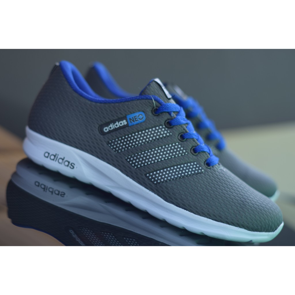 SEPATU ADIDAS NEO PRIA WANITA - ABU BIRU