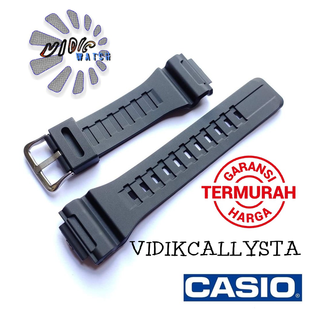 Tali Strap Jam Tangan Casio W 735 735 735H W-735 AQS 810 AQS810 AQS-810 AEQ110 AEQ 110 AEQ-110 HITAM