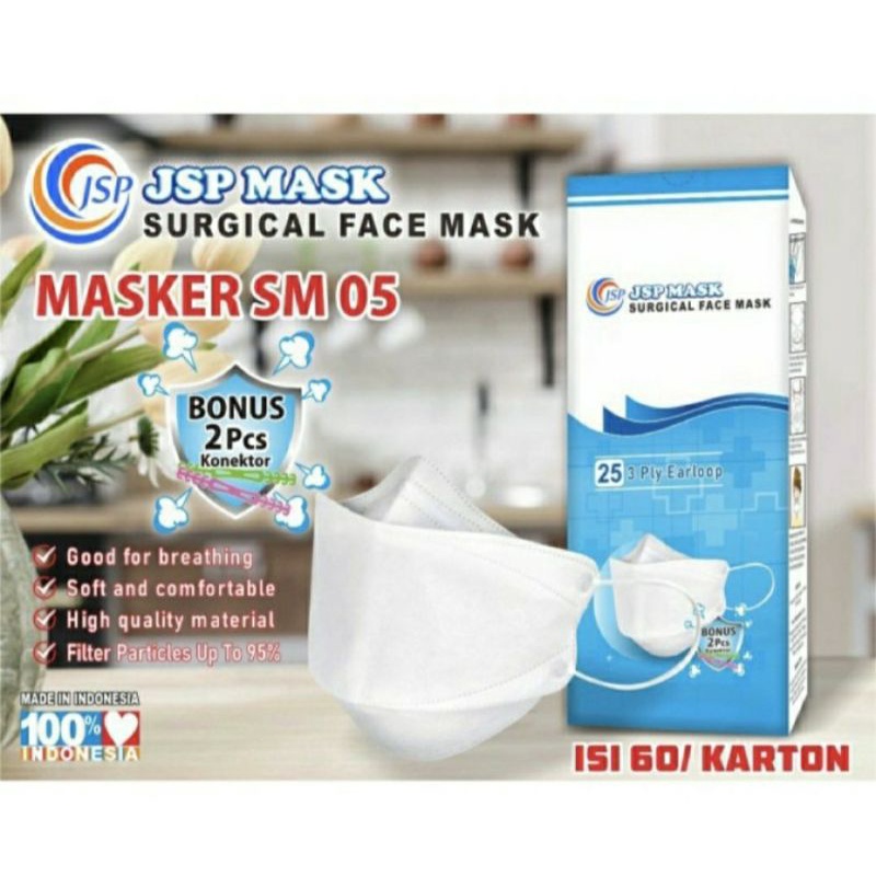 Masker JSP KF94 kemenkes isi 25pcs model convex korea evo