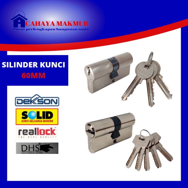 SILINDER CYLINDER ANAK KUNCI PINTU RUMAH BESAR GESER SET DEKSON SOLID 40MM