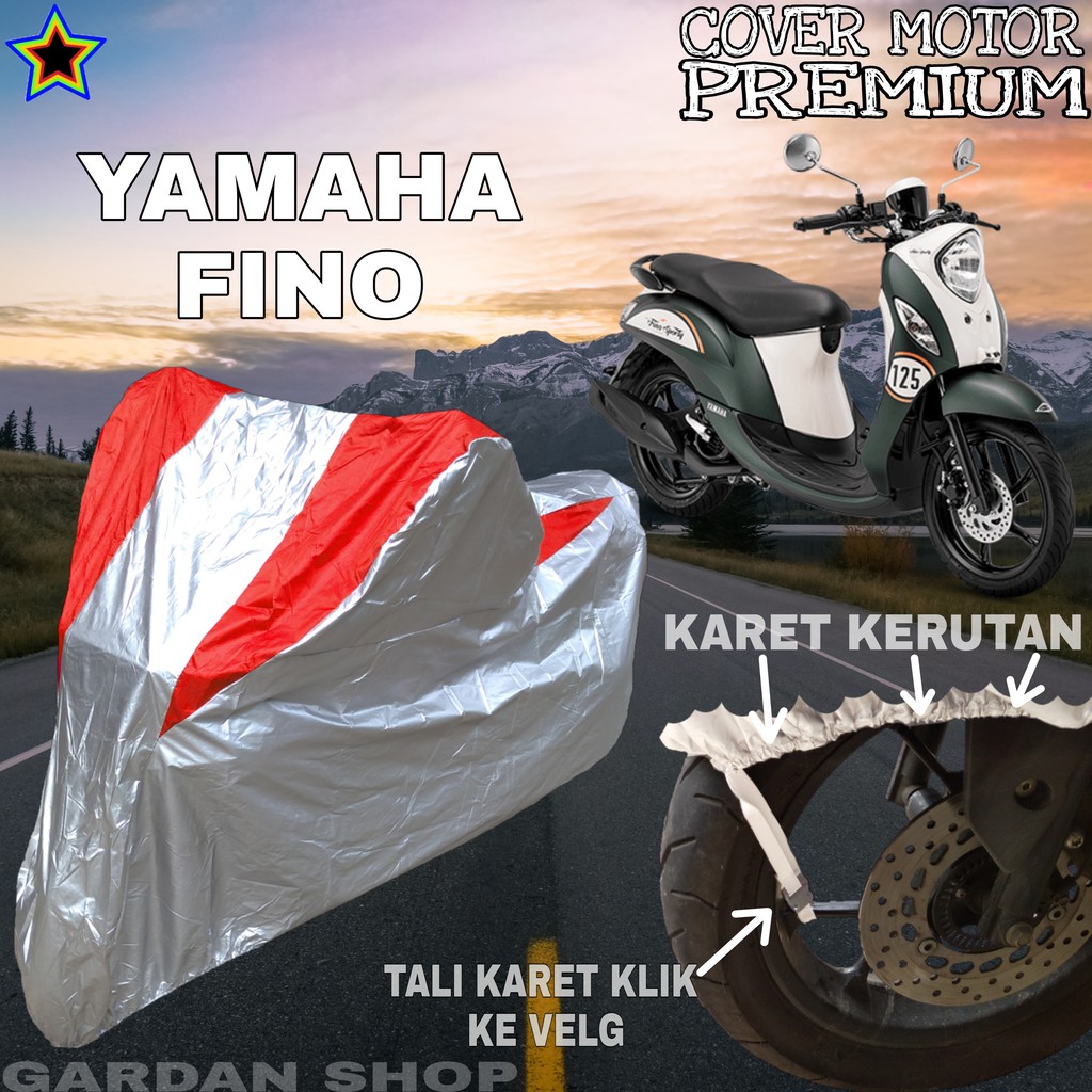 Sarung Motor YAMAHA FINO Silver MERAH Body Cover Penutup Motor Yamaha Fino PREMIUM