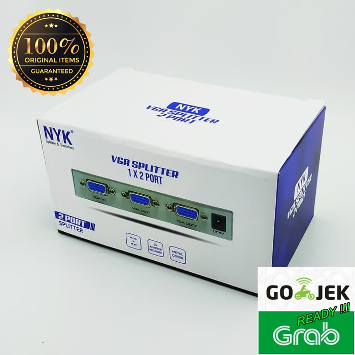 NYK VGA Splitter 2 Port Resmi Original