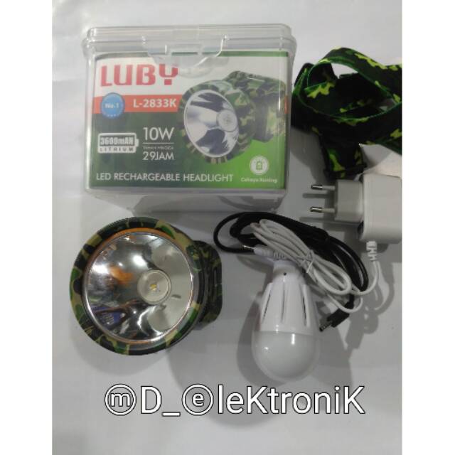 Senter Kepala Luby 10 watt L-2833K