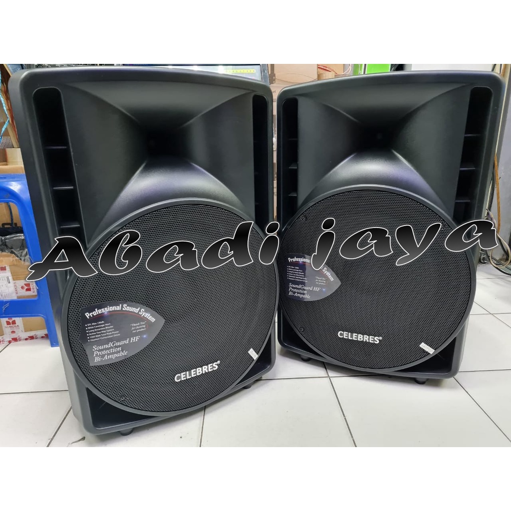 speaker aktif pasif celebress 15 inch 2 buah 1600 watt original