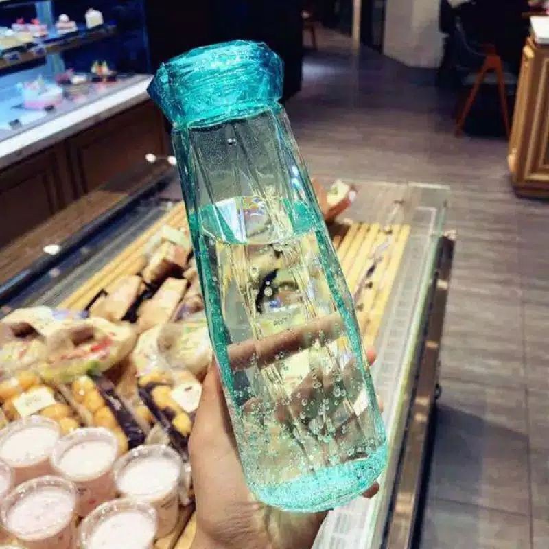 Botol Kaca Minum Polos Diamond Kristal Tumblr Tempat Minum Bening BOTOL KACA KRISTAL Botol Minum Viral