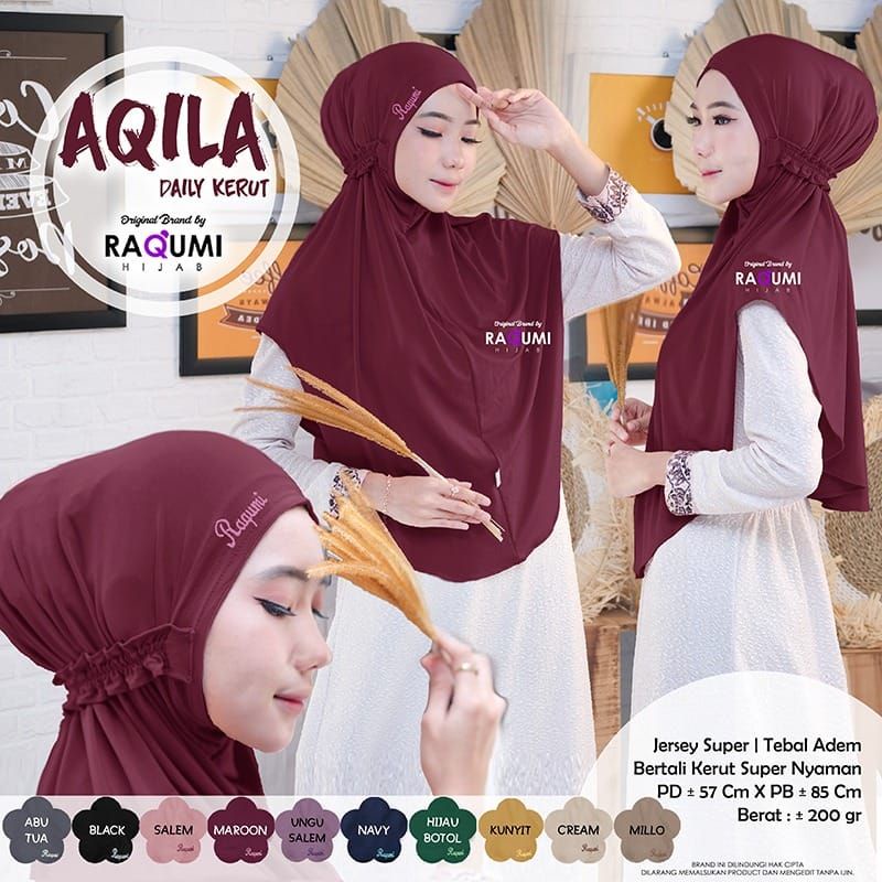 Jilbab Instan Harian Raqumi Aqila Daily Serut Hijab