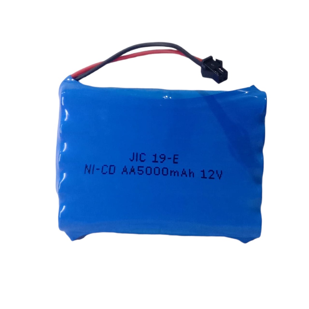 Baterai RC/ Remot Control/ Mainan Anak NI-CD 10X AA 5000mAh 12V Soket Hitam 2 Pin