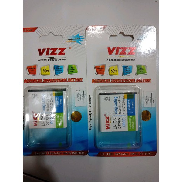 Battery Baterai Vizz Samsung Galaxy S1 i9000 Double Power Ori