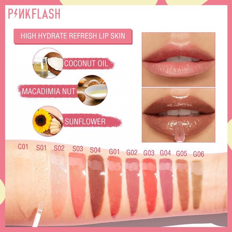 PINKFLASH Lipstick Lip Gloss Lip Tint - Lipgloss Liptint Lipcream Murah Tahan Lama