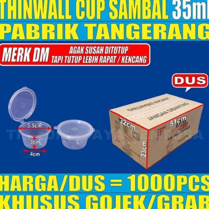

Thinwall Cup 35ml Plastik Per Dus Tempat Sauce Saus Saos Sambal Murah --Termurah--