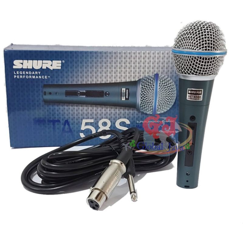 Mic shure BETA 58A switch/mic shure BETA58/mic kabel shure/mic legendary/profesional microphone
