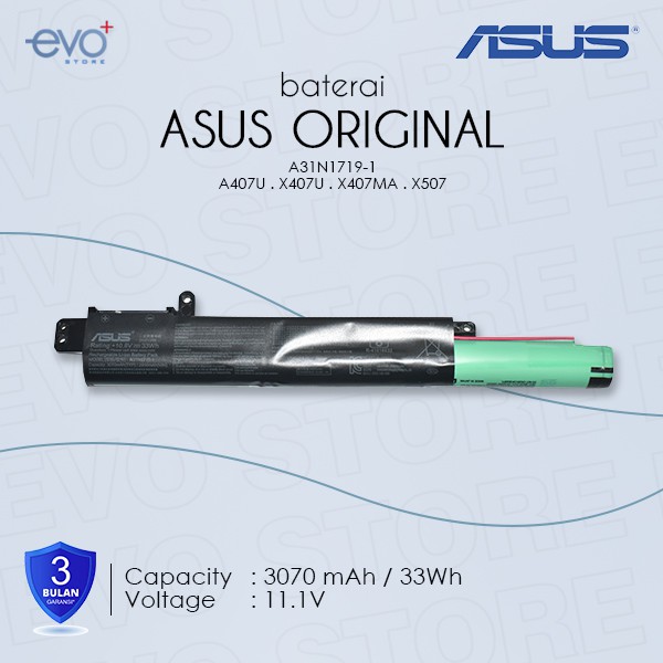 Baterai Laptop Asus A407 A407U A407UA A407M A31N1719 Original