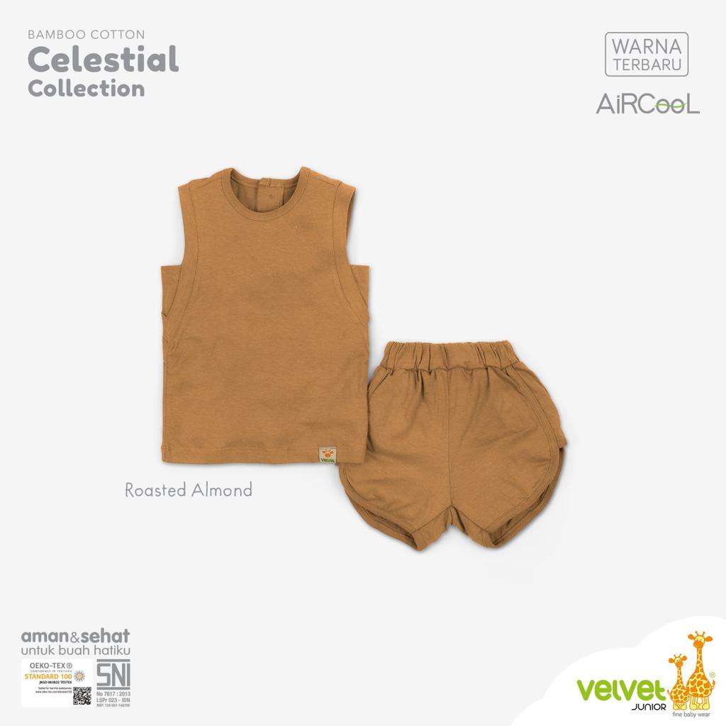 Baju Bayi Anak Laki Laki Setelan Kutung Sport 9 Bulan 1-6 Tahun Velvet Junior Aircool Boy Bamboo Cotton Celestial