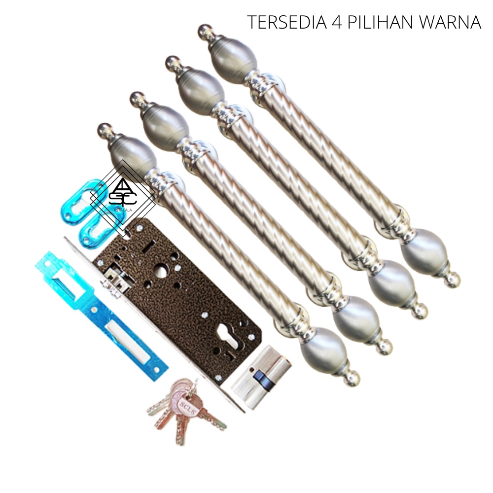 Paket Handle Antik Handle Rumah Antik 36 cm Pegangan Pintu Kupu Tarung Logam Anti Karat