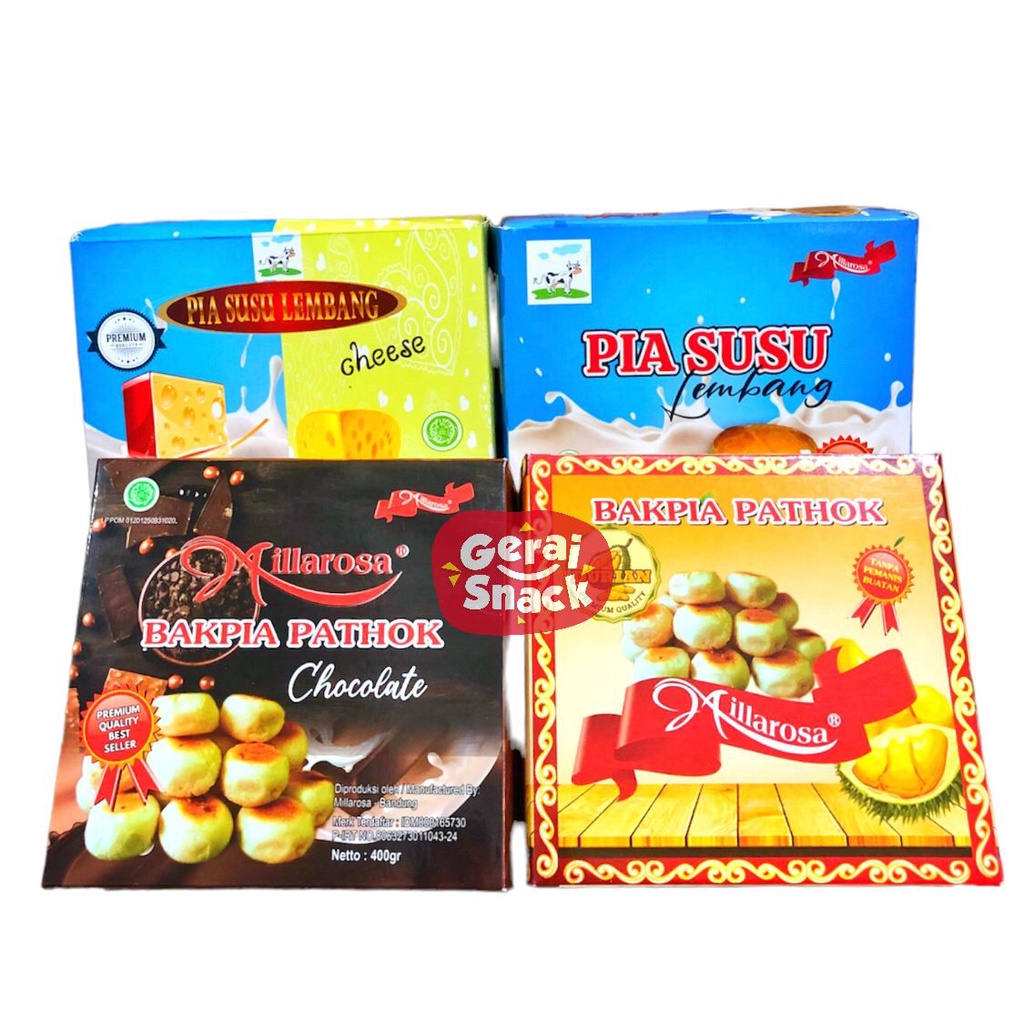 Bundling 4 - Bakpia Millarosa Coklat &amp; Durian + Pia Susu Lembang Original &amp; Keju