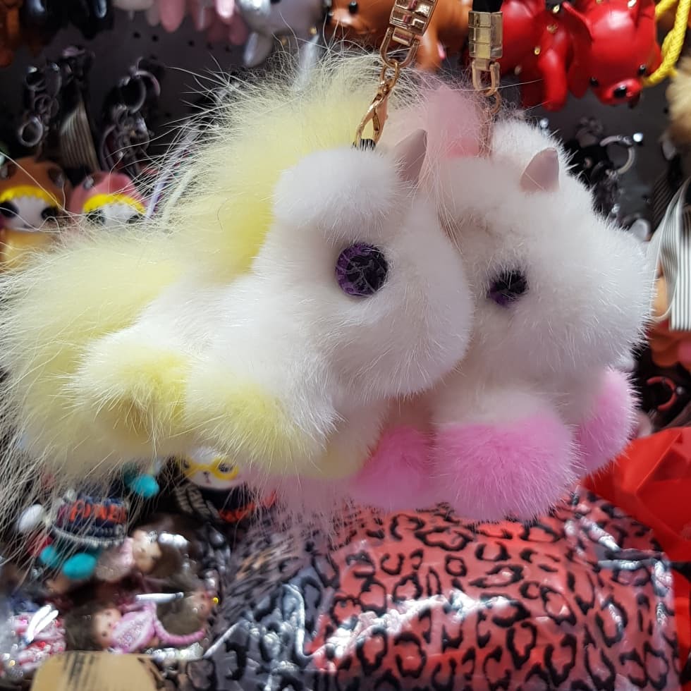 unicorn mink fur bagcharm 13cm