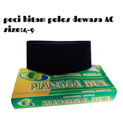 Peci Mangga Dua Hitam Polos Best Seller