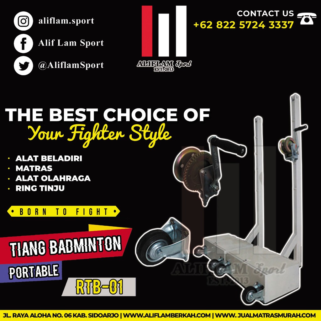 Jual Tiang Net Badminton Portable RTBP01 Tiang Lapangan Bulutangkis