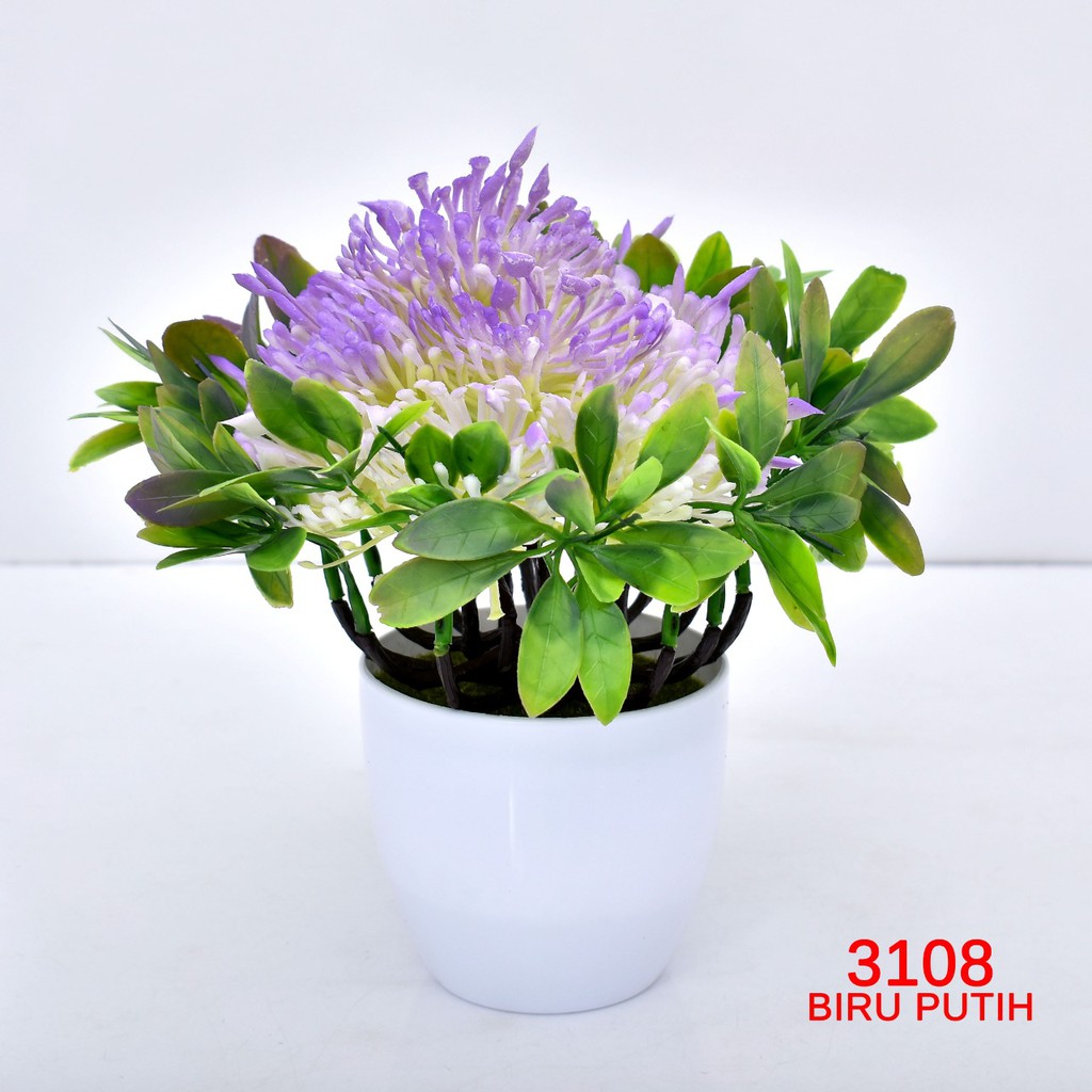 COD/ TL88 TANAMAN BUNGA HIAS POT TANAMAN HIAS DEKORASI RUMAH  DAN BUNGA PLASTIK  P3108-BIRU