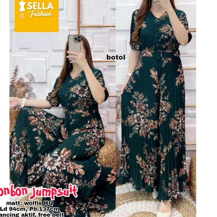Harga Murah.. JUMPSUIT CERUTY PLISKET WANITA