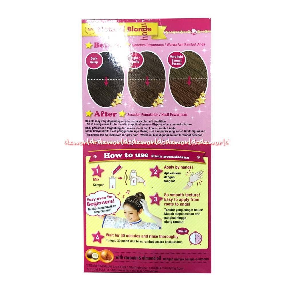 Beautylabo Natural Blonde Hair Color Pewarna Rambut Dengan Minyak Kelapa Dan Almond