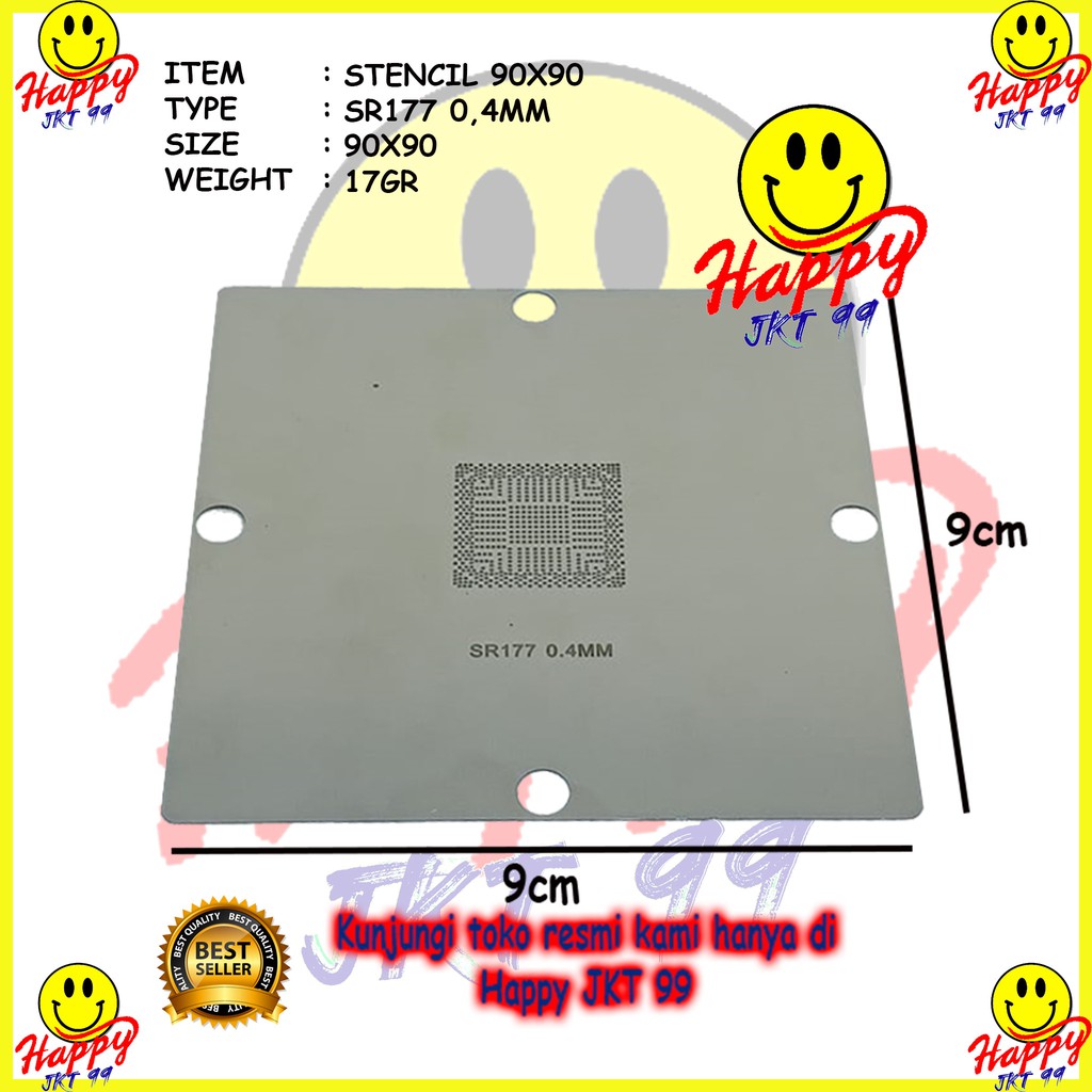 [ HAPPY JKT 99 ] STENCIL 90X90 SR177 BGA REBALLING NON DIRECT HEATED