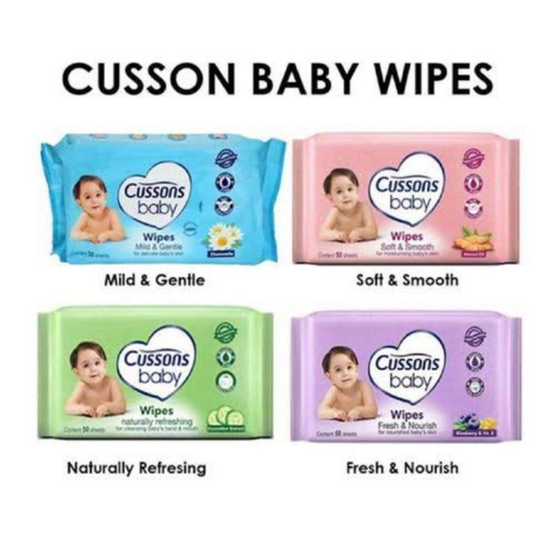 Tissue Basah Cussons Baby 50 Sheet/ Tissue Basah Baby