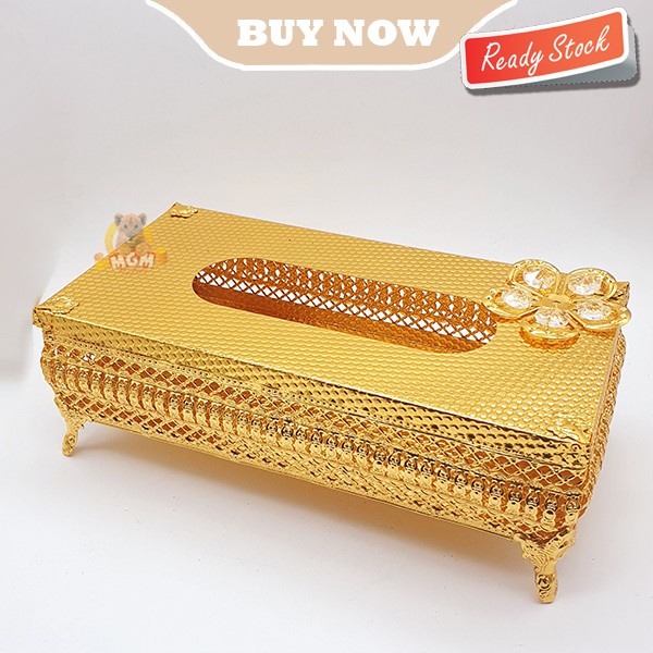 LUXURY Metal Klasik Gold Tempat kotak tisu Tissue Box elegant Melati