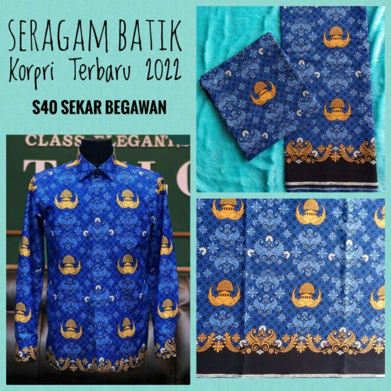 Baju Batik KORPRI Terbaru Katun Sekar Begawan Model Pria