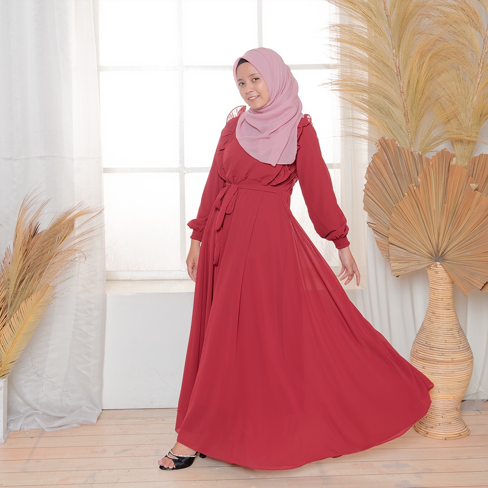 MOSCOU - Baju Busana Dress Gamis Wanita Muslim Muslimah Syari Syar'i Remaja Ibu Busui Simple Simpel 
