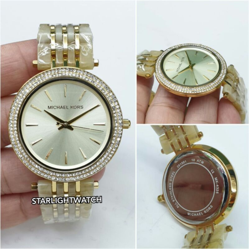 JAM TANGAN WANITA BATRE MK MICHAEL KORS RANTE KERAMIK RING PERMATA