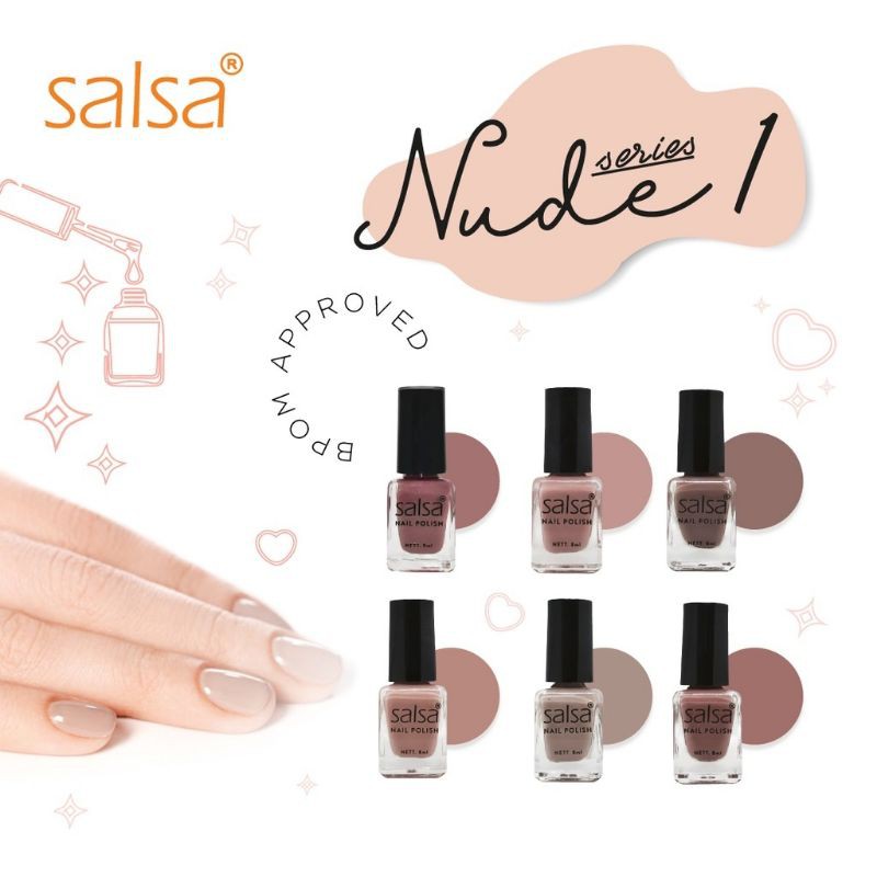 Salsa Kutek Nail Polish Set Seri Nude Cat Kuku Original BPOM Kosmetik Kuku Termurah Kekinian Trendy