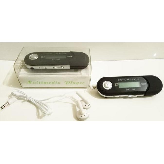 USB MP3 Player LCD Display FM Radio TF Slot - Hitam