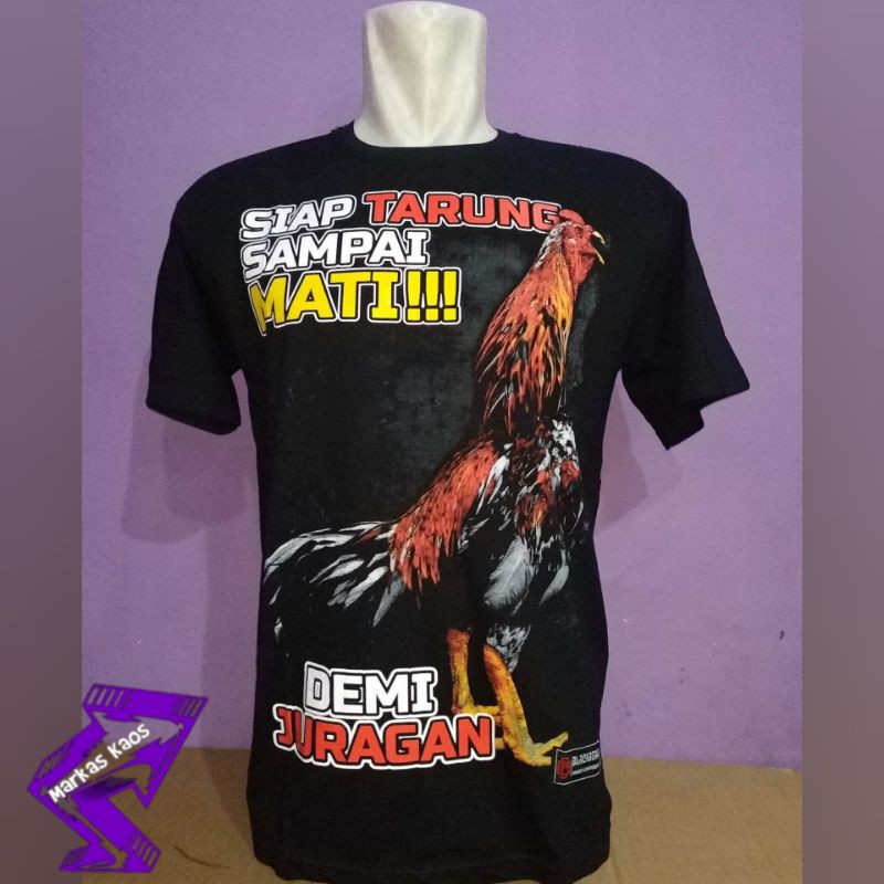 Kaos Motif Ayam Bangkok / T-shirt Demi Juragan