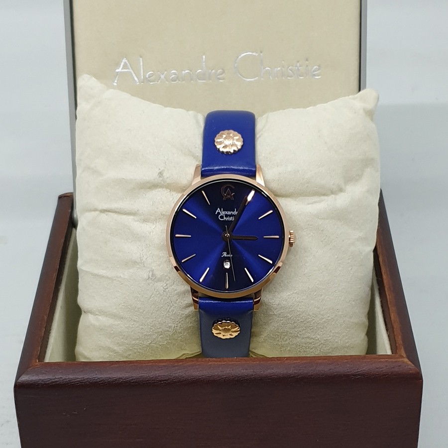 Alexandre Christie Ac 2776 Rosegold Blue,jam Tangan Wanita,Original