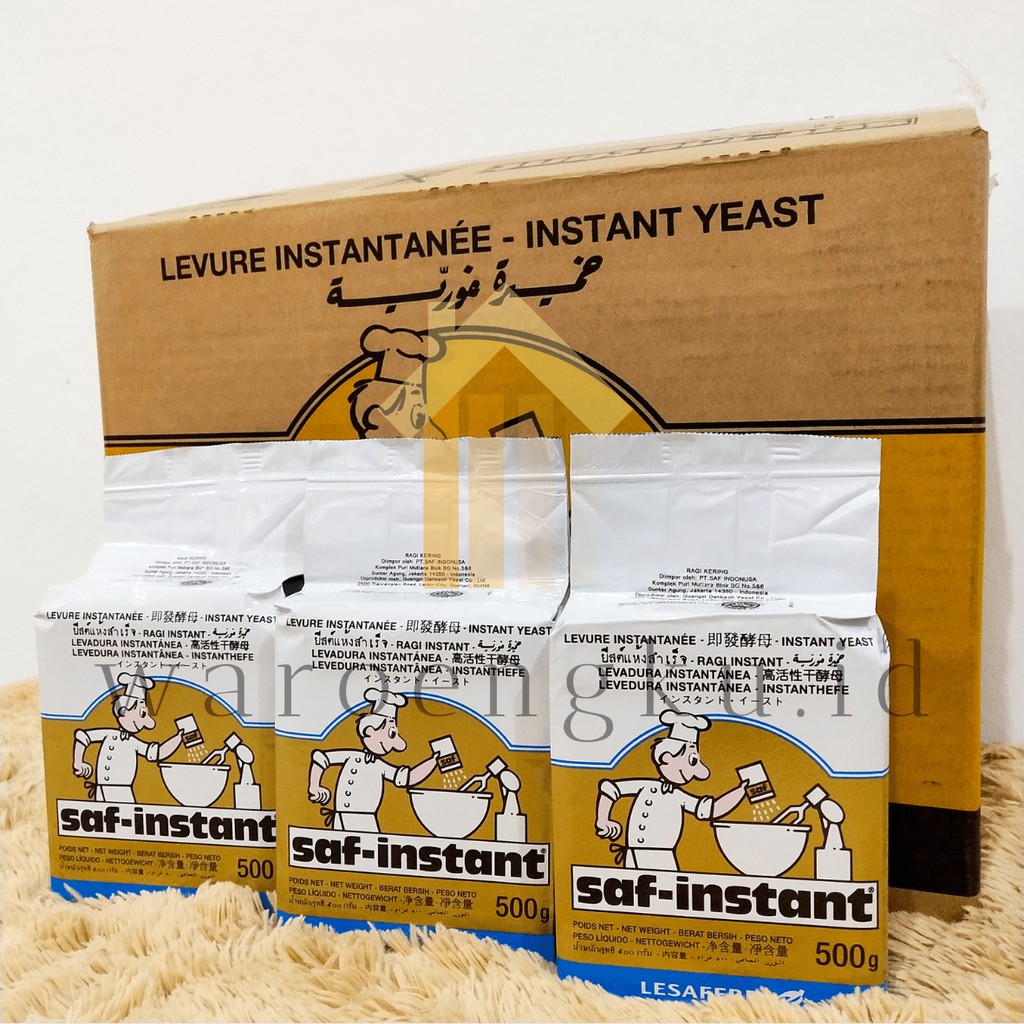 Ragi instan SAF instan Gold Yeast Ragi Kering Dry Pengembang Roti Kue 500gr