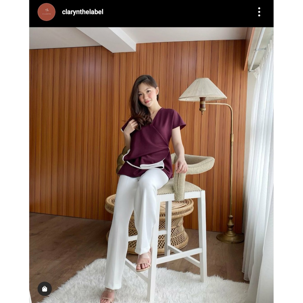 

Claryn The Label - RAVEN TOP BURGUNDY [NEW WITH TAG - harga sama dengan website]