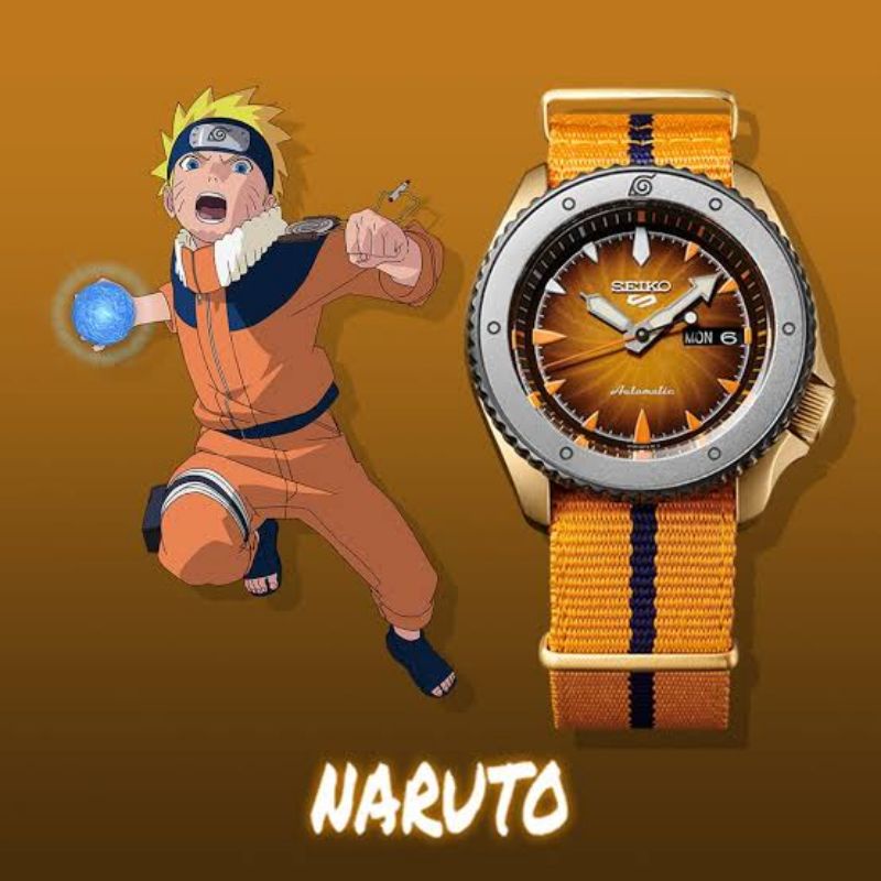 JAM TANGAN SEIKO 5 BORUTO X NARUTO JAM TANGAN PRIA KANVAS JAM TANGAN ANIME TALI KANVAS ANTI AIR